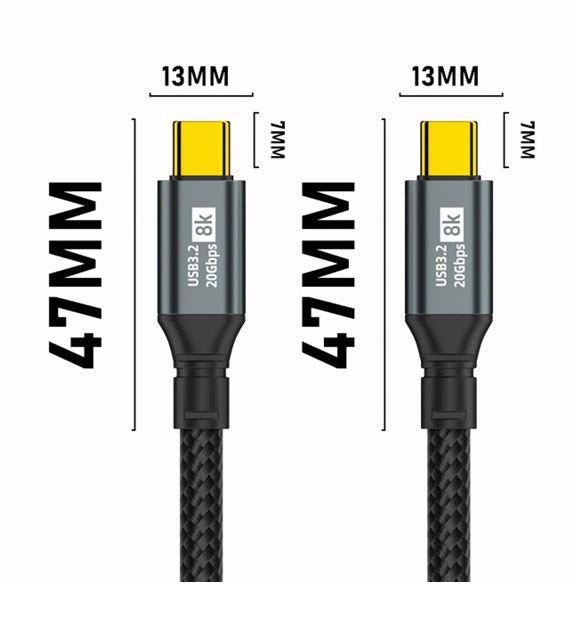 Oxhorn USB 3.2 Gen 2×2 2m USB - C Cable - IT Warehouse