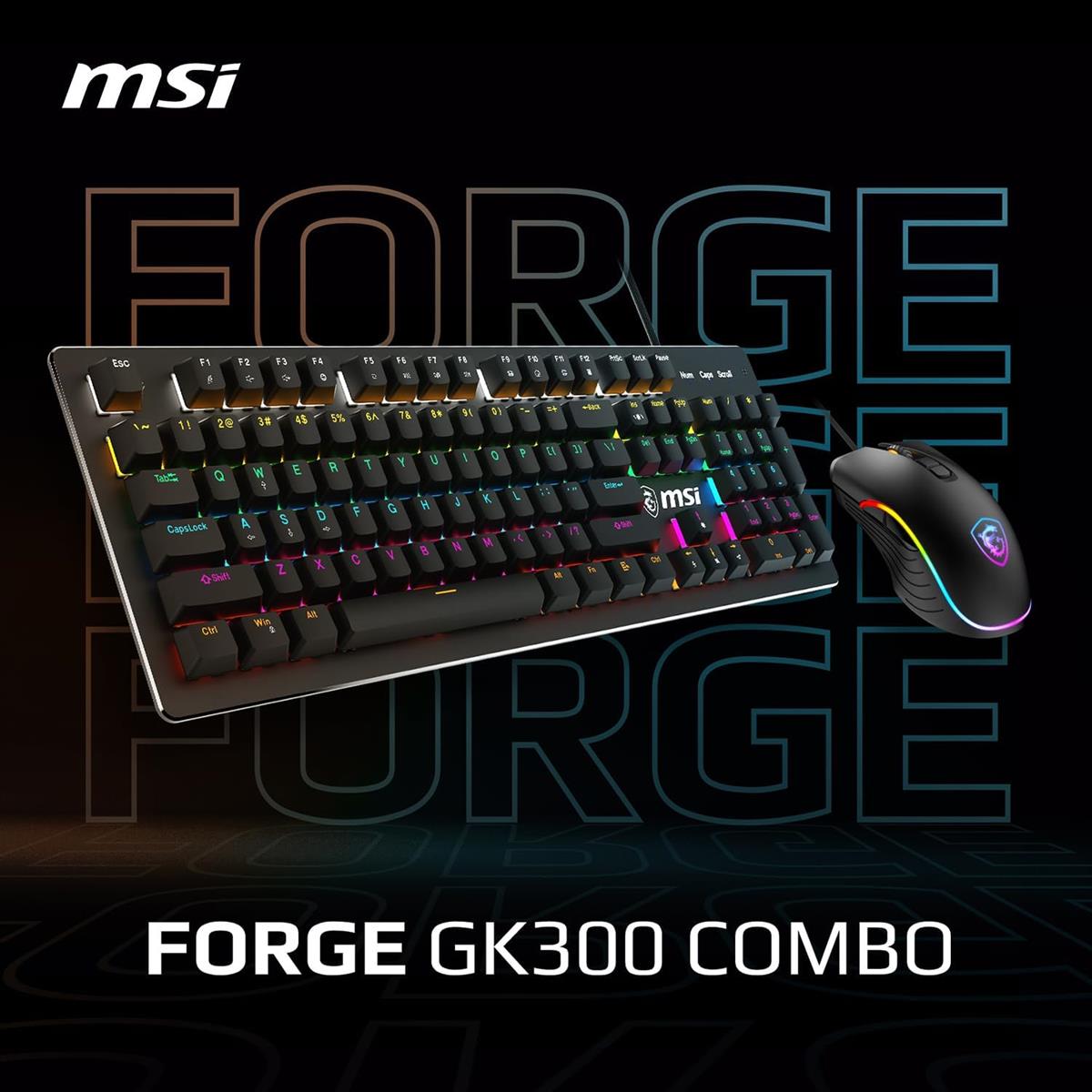 MSI Forge GK300 Keyboard and Mouse Combo - Blue Switch - Electronics > Electronics Accessories > Computer Accessories > Computer Accessory Sets from MSI