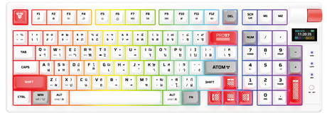 Fantech MK918 Atom Pro97 Hot-Swap Wireless Red Switch Mechanical White Keyboard with Display Screen - Electronics > Electronics Accessories > Computer Components > Input Devices > Keyboards from Fantech