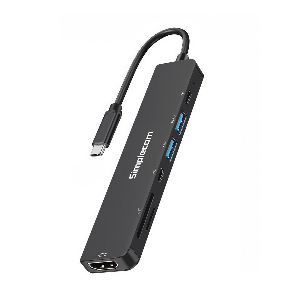 Simplecom CH547 USB - C 7 - in - 1 Multiport Adapter USB Hub HDMI Card Reader PD - IT Warehouse