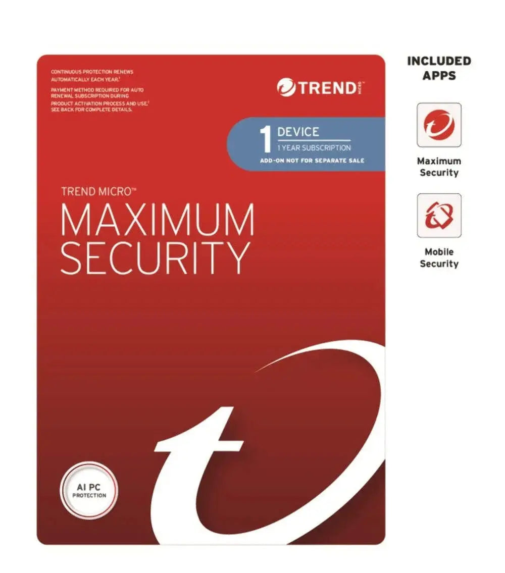 Trend Micro Maximum Security 1 Device 1 Year by Trend