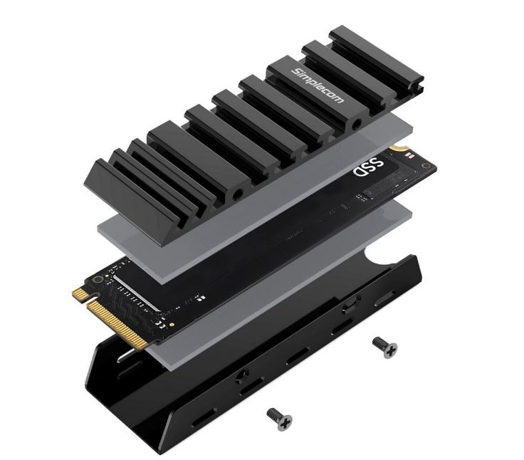 Simplecom SA110 M.2 SSD Aluminum Heatsink with Thermal Silicone Pads for PC and PS5 - IT Warehouse