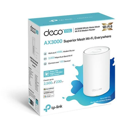 TP-Link Deco X50-DSL(1-pack) AX3000 VDSL Whole Home Mesh WiFi 6 Router - Electronics > Networking > Bridges & Routers > Wireless Routers from TP Link