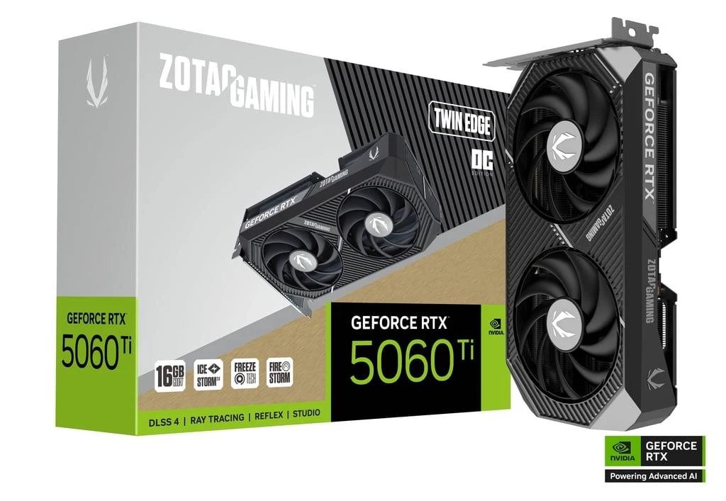 Zotac Gaming GeForce RTX 5060 Ti 16GB TWIN EDGE OC Video Card by Zotac