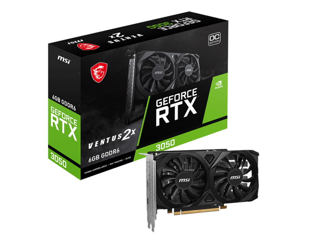 MSI GeForce RTX 3050 Ventus 2X E 6G OC Graphics Card by MSI