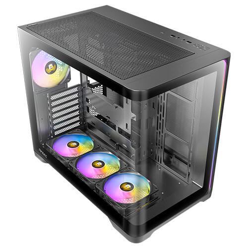 Antec C5 Curve ARGB ATX mATX, Dual Chamber, 4x Perfromance PWM ARGB fans, 4mm TG, USB Type - C 3.2 Gen 2 x 1, Mid Tower Black Case - IT Warehouse