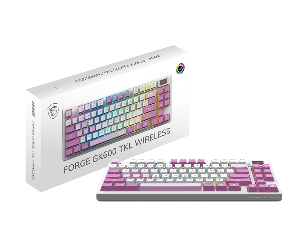 MSI Forge GK600 TKL Wireless RGB Linear Switch Gaming Keyboard - Violet - IT Warehouse