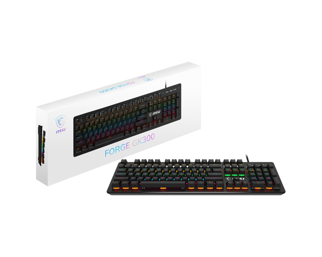 MSI Forge GK300 US Blue Switch Mechanical Keyboard - Electronics > Electronics Accessories > Computer Components > Input Devices > Keyboards from MSI