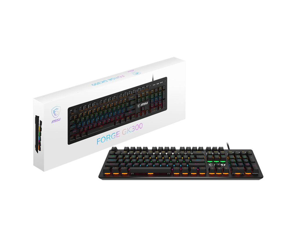 MSI Forge GK300 US Blue Switch Mechanical Keyboard - IT Warehouse