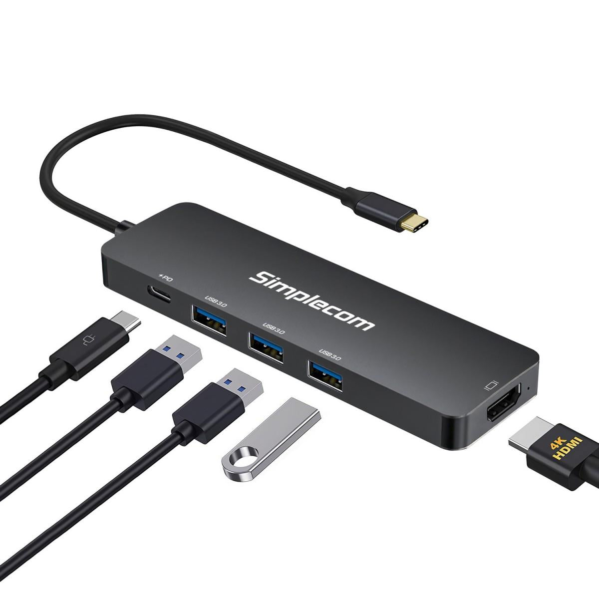 Simplecom CH545 USB - C 5 - in - 1 Multiport Adapter Docking Station - IT Warehouse