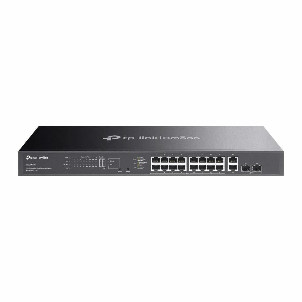 TP-Link ES220GMP Omada 20-Port Gigabit Easy Managed Switch with 16-Port PoE+, Fast PoE, Perpetual PoE by TP Link