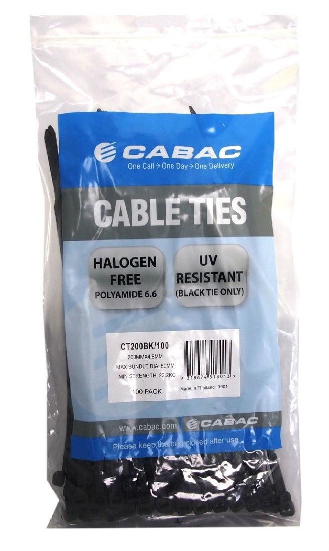 8Ware 200mm x 2.5mm Nylon Zip Cable Ties Black - IT Warehouse