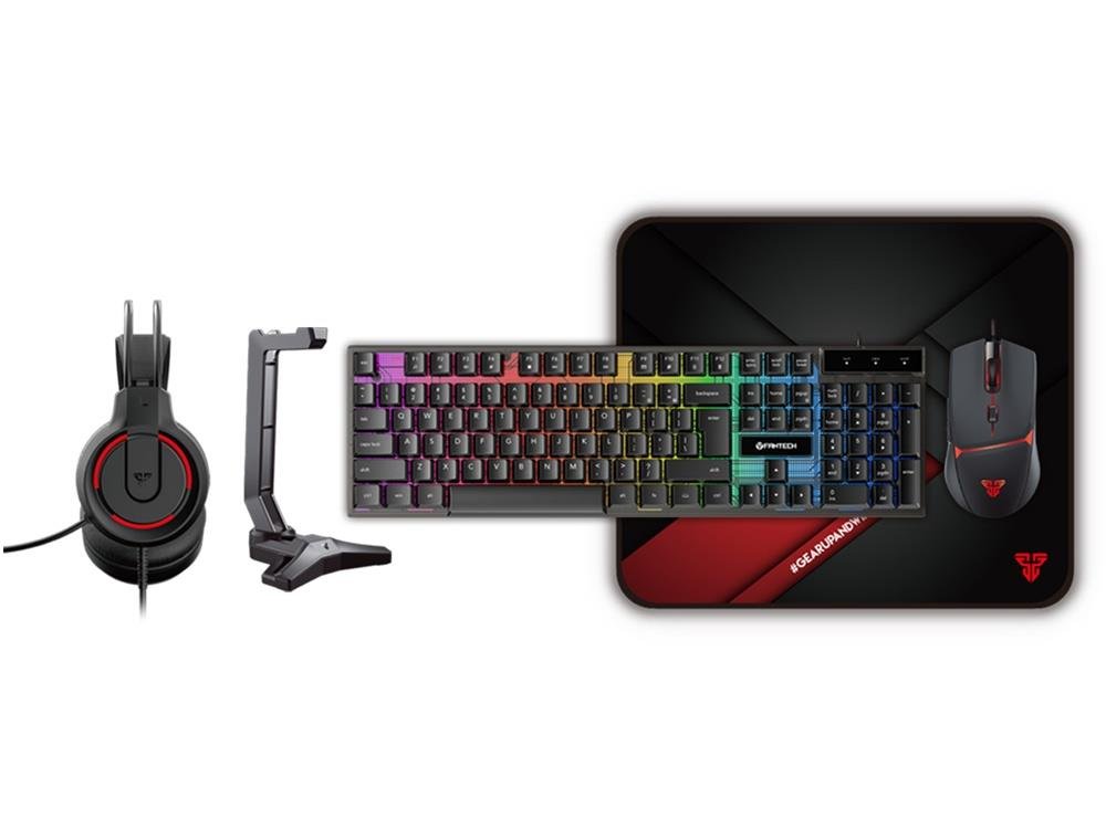 Fantech P51 5 in 1 Gaming Bundle (Keyboard / Mouse / Mousepad / Headset / Headset Stand) - IT Warehouse