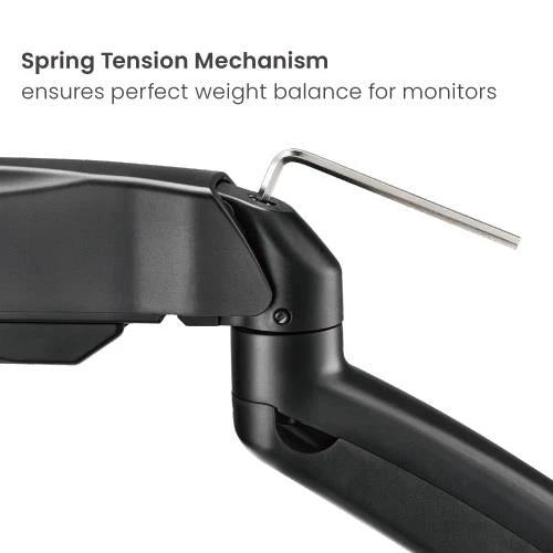 Brateck Economy Single Screen Spring-Assisted Monitor Arm Fit Most 17"-32" Monitor Up to 9 kg VESA 75x75/100x100, Matte Black by Brateck