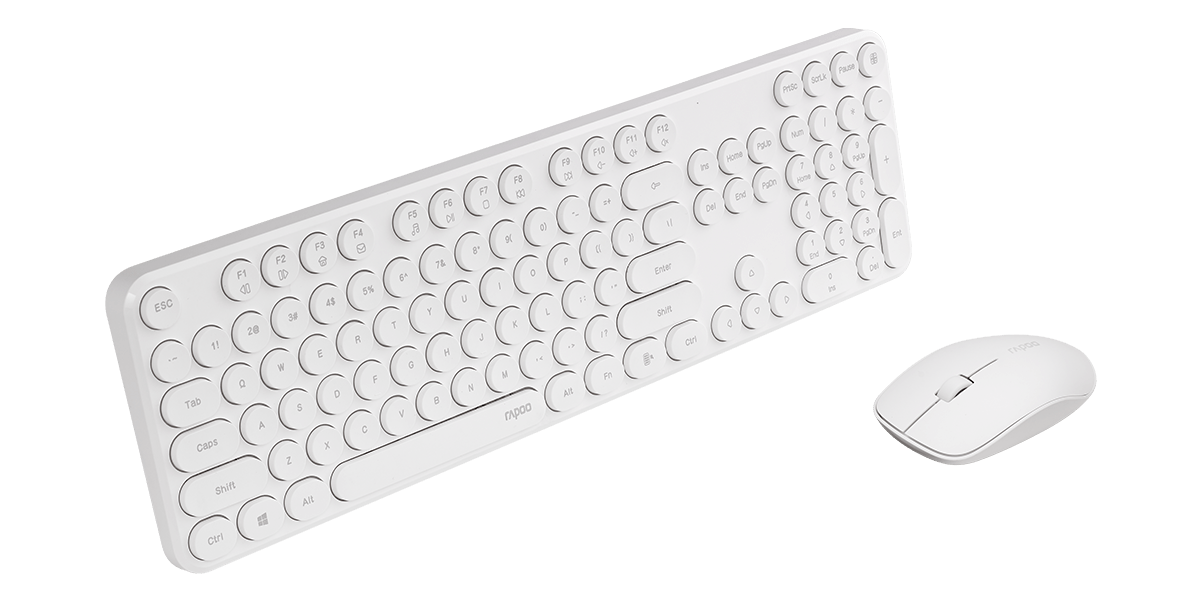 Rapoo Wireless Optical Mouse and Keyboard White - IT Warehouse