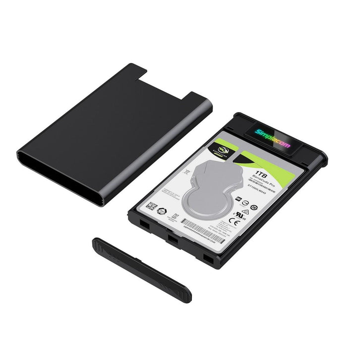 Simplecom SE239 Tool-free 2.5" SATA HDD SSD to USB-C Enclosure with RGB