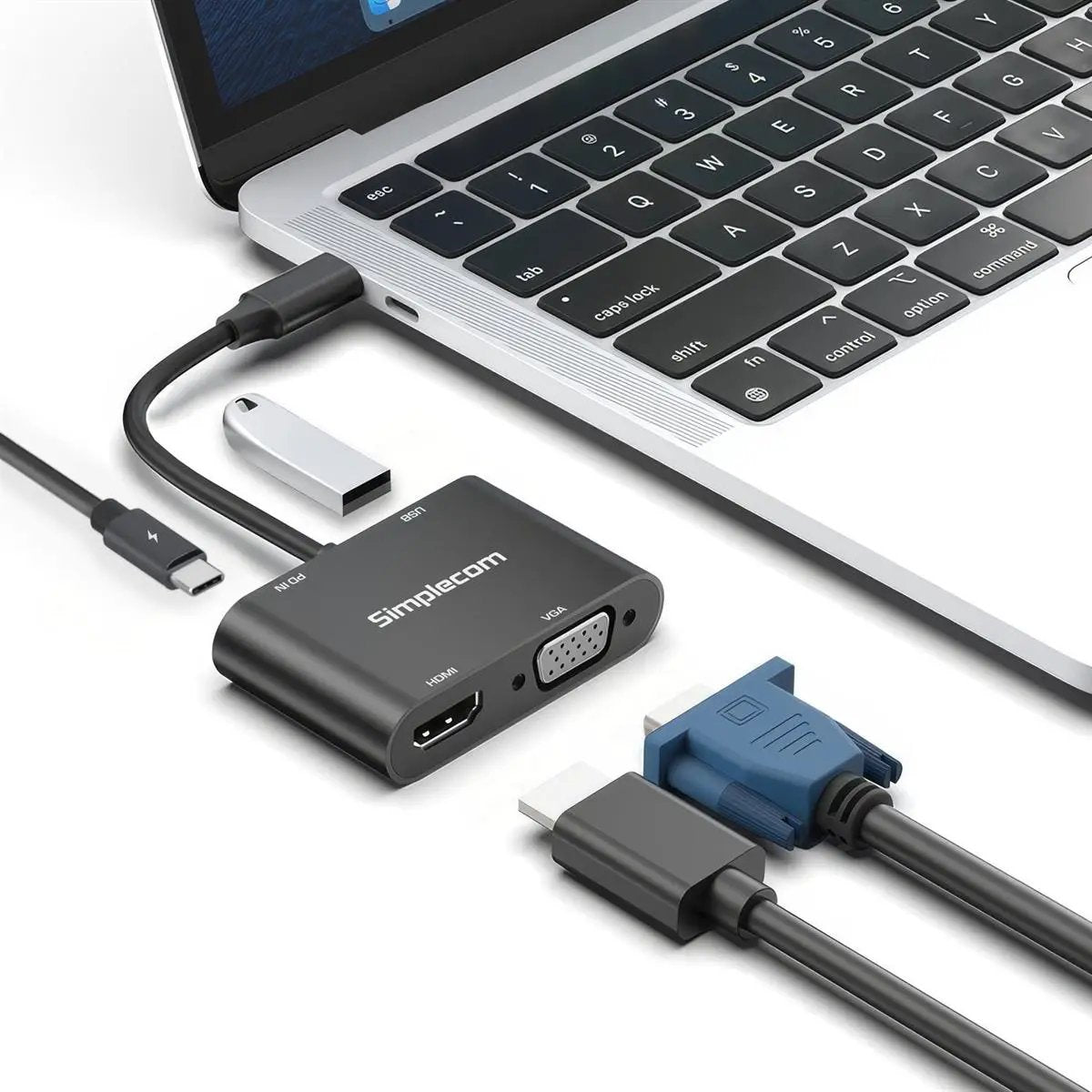 Simplecom DA440 4-in-1 USB-C Multiport Adapter with Power Delivery USB 3.0 VGA HDMI by Simplecom