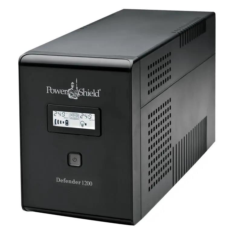PowerShield Defender 1200VA/720W UPS, AVR, LCD display, 6 AUS sockets, user-replaceable batteries, 2-year warranty by Powershield
