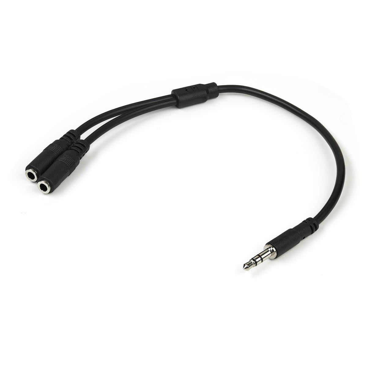 StarTech Slim Stereo Splitter Cable - 3.5mm Male to 2x 3.5mm Female