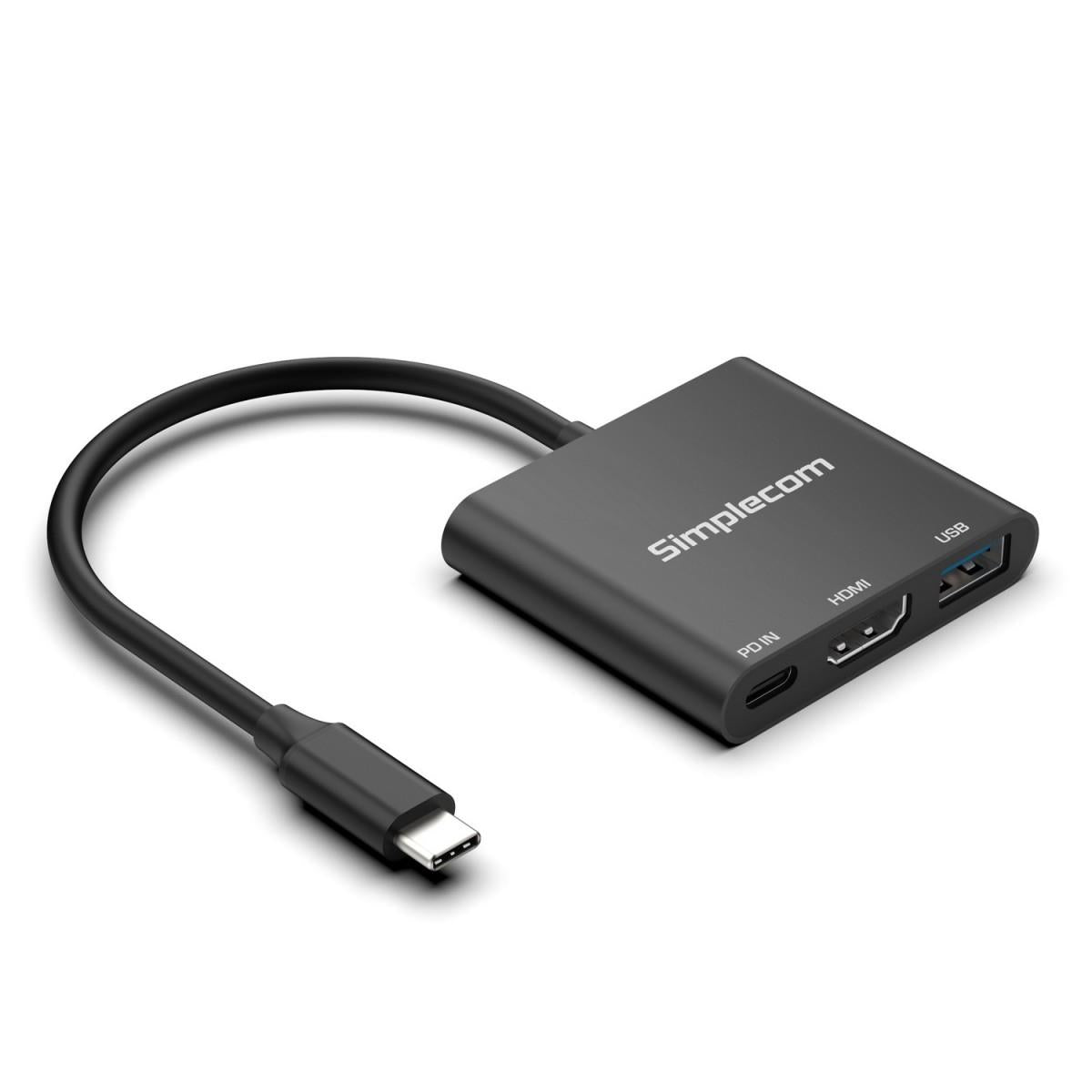 Simplecom DA320 USB - C 3 - In - 1 Adapter USB 3.2 Gen 1 5Gbps PD HDMI 2.0 4K@60Hz - IT Warehouse