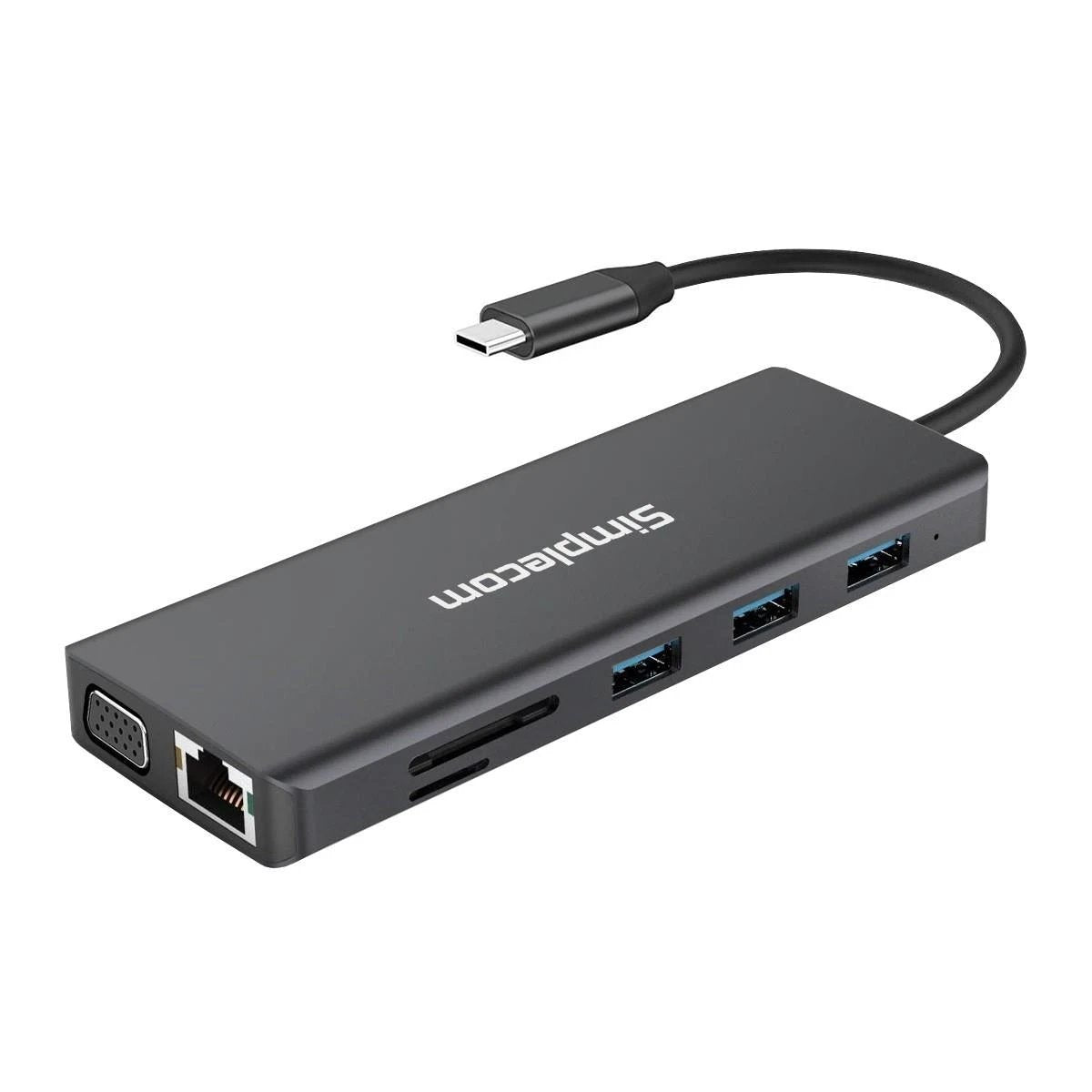 Simplecom CHN612 USB-C 12-in-1 Multiport Docking Station Dual HDMI + VGA Triple Display Gigabit LAN by Simplecom