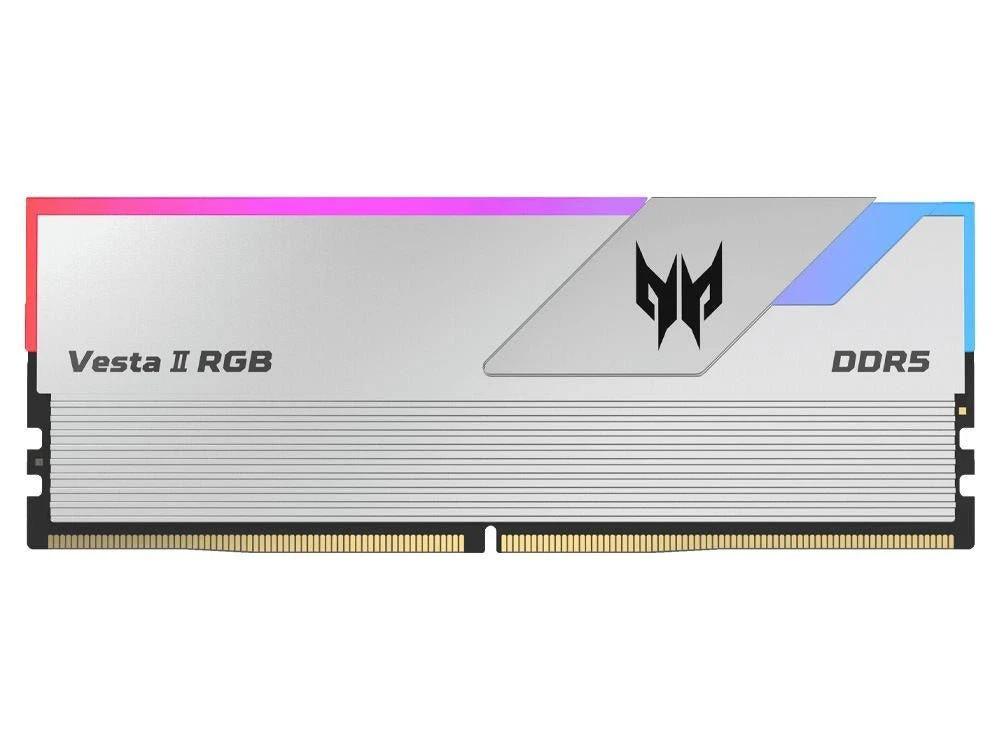 Predator Vesta II RGB 32GB (2 x 16GB) DDR5 6800MHz CL34 UDIMM Desktop RAM - Silver by Predator