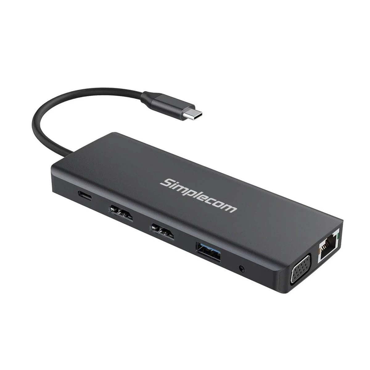 Simplecom CHN612 USB-C 12-in-1 Multiport Docking Station Dual HDMI + VGA Triple Display Gigabit LAN by Simplecom
