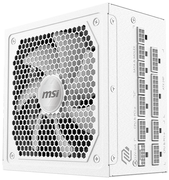 MSI MAG A1000GL White PCIE5 1000W Power Supply by MSI