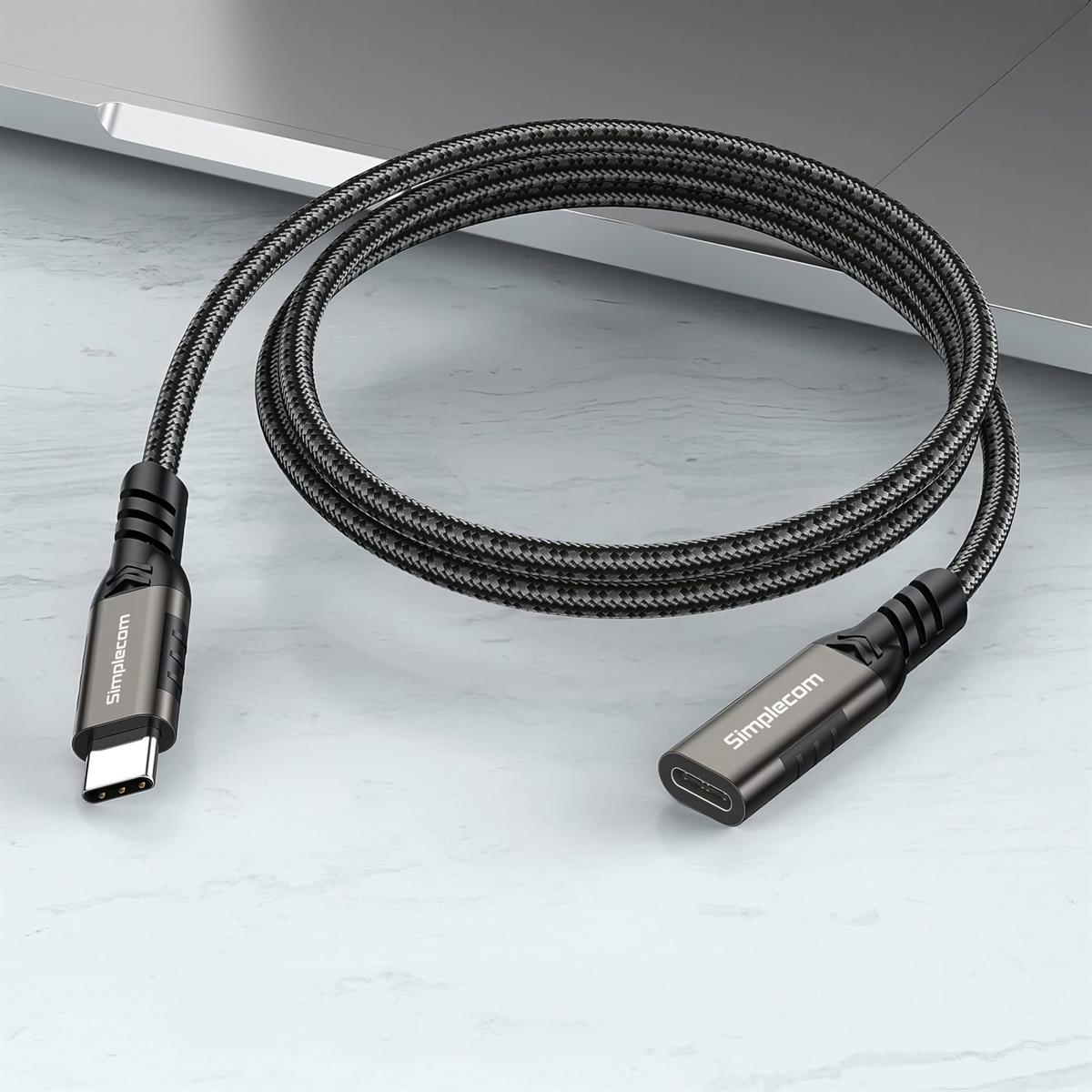 Simplecom USB-C Male to Female Extension Cable USB 3.2 Gen2 PD 100W 20Gbps 0.5M - Electronics > Electronics Accessories > Cables > Storage & Data Transfer Cables > USB Cables from Simplecom