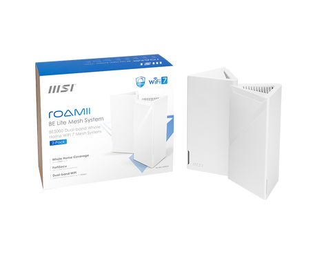 MSI Roamii BE Lite Mesh WIFI 7 System- 2 Pack - Electronics > Networking > Bridges & Routers > Wireless Routers from MSI