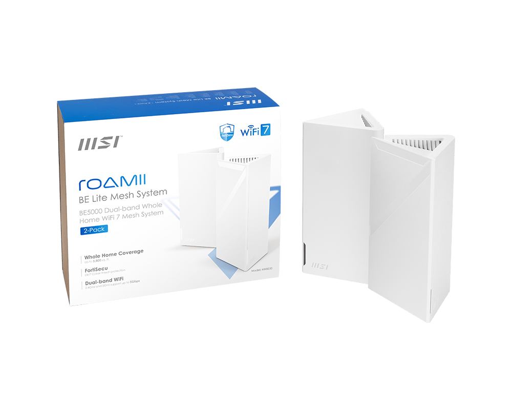 MSI Roamii BE Lite Mesh WIFI 7 System - 2 Pack - IT Warehouse