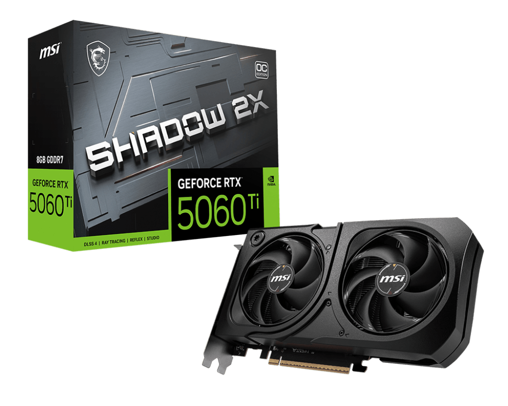 MSI GeForce RTX 5060 Ti 8G SHADOW 2X OC PLUS Graphics Card by MSI