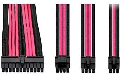 ThermalTake TTMod PSU Sleeved Cables Black/Pink by Thermaltake