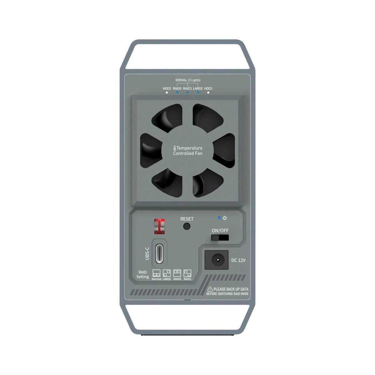 Simplecom SE482 SuperSpeed USB Dual Bay 3.5in SATA Hard Drive RAID Enclosure USB-C RAID 0/1 by Simplecom