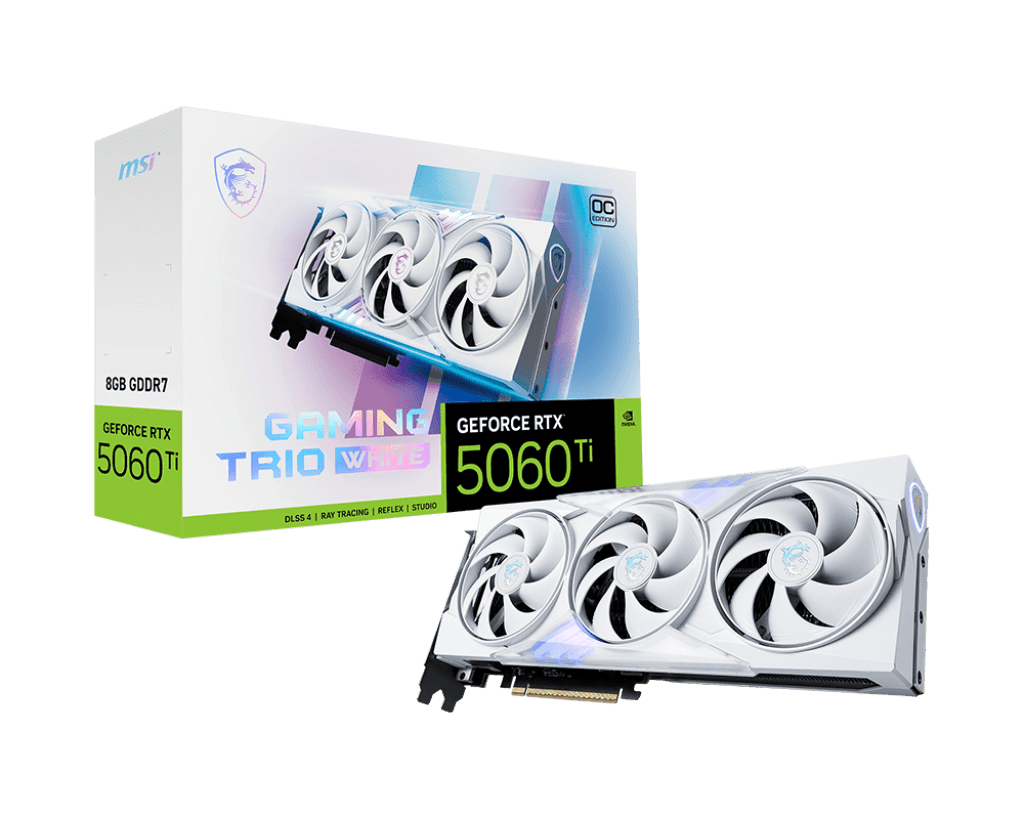 MSI GeForce RTX 5060 Ti 8GB Gaming TRIO OC White Graphics Card - IT Warehouse