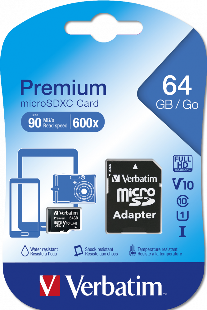 Verbatim Premium 64GB microSDXC Memory Card by Verbatim