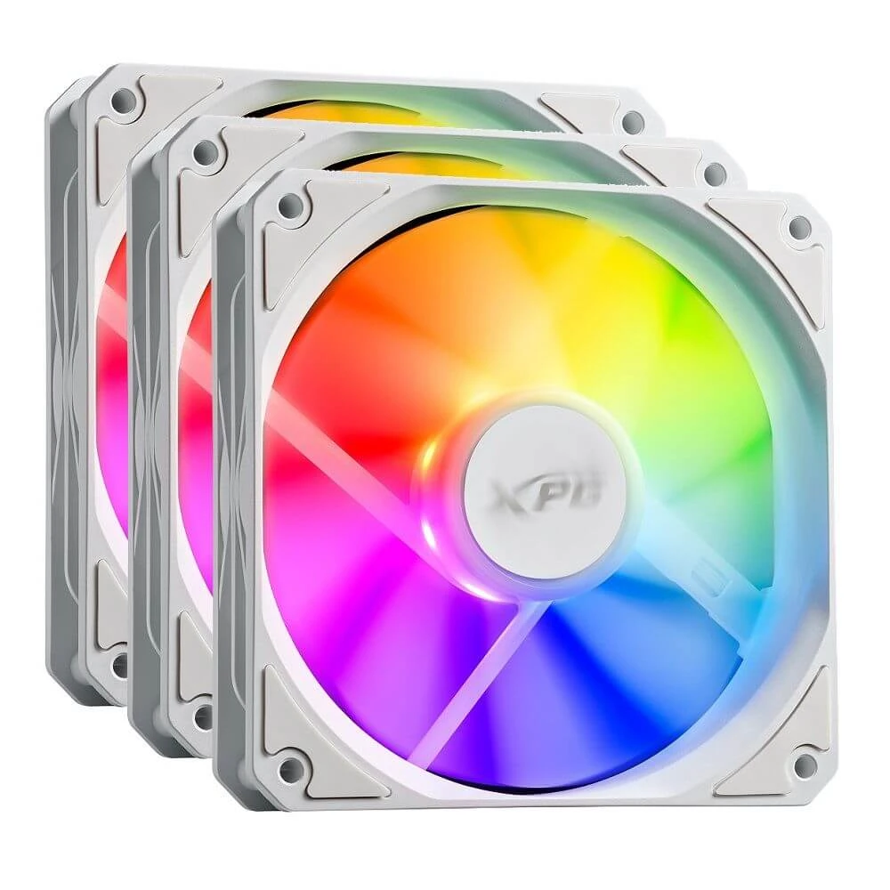 XPG VENTO R 120 Reverse ARGB PWM 120mm Fan, White, Triple Pack by Adata