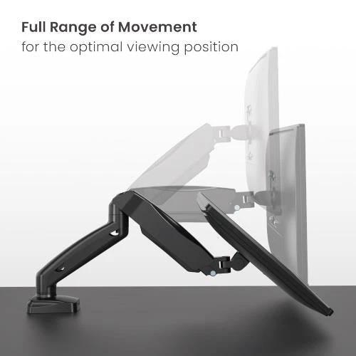 Brateck Economy Single Screen Spring-Assisted Monitor Arm Fit Most 17"-32" Monitor Up to 9 kg VESA 75x75/100x100, Matte Black by Brateck