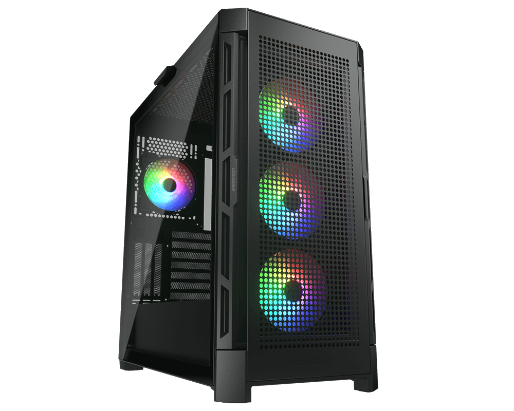Cougar Airface Pro RGB BLACK Airflow Gaming Case. 4x ARGB Fans, 360mm, USB - C - IT Warehouse