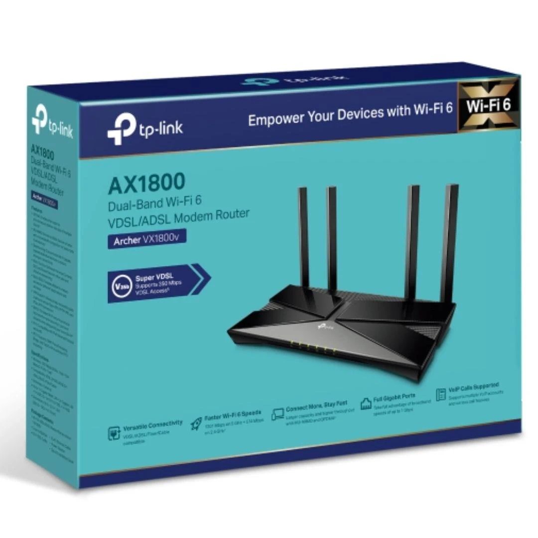 TP-Link Archer VX1800v AX1800 Dual-Band Wi-Fi 6 VDSL Modem Router With VoIP by TP Link