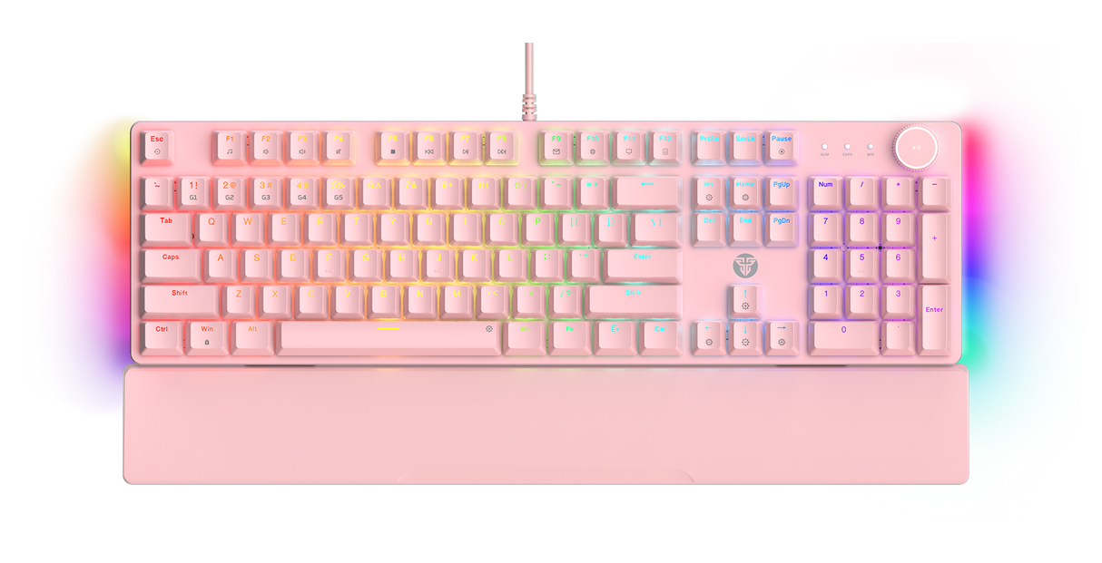 Fantech MAXPOWER II Wired RGB Hot-Swap Lemon Zest Switch Mechanical Keyboard - Pink