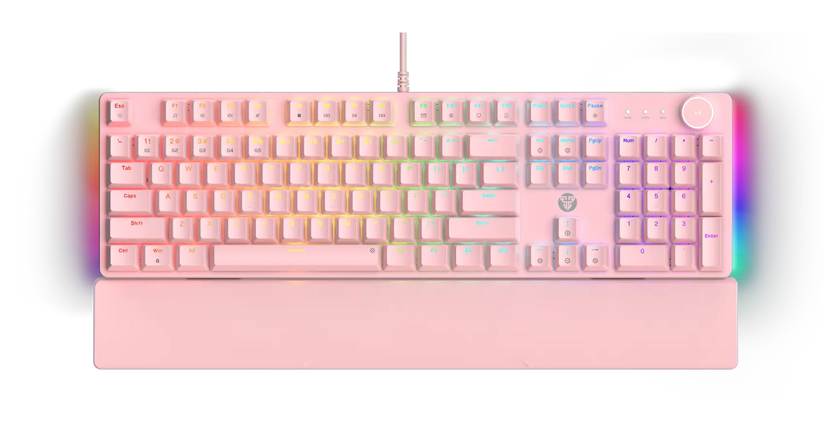 Fantech MAXPOWER II Wired RGB Hot-Swap Lemon Zest Switch Mechanical Keyboard - Pink by Fantech