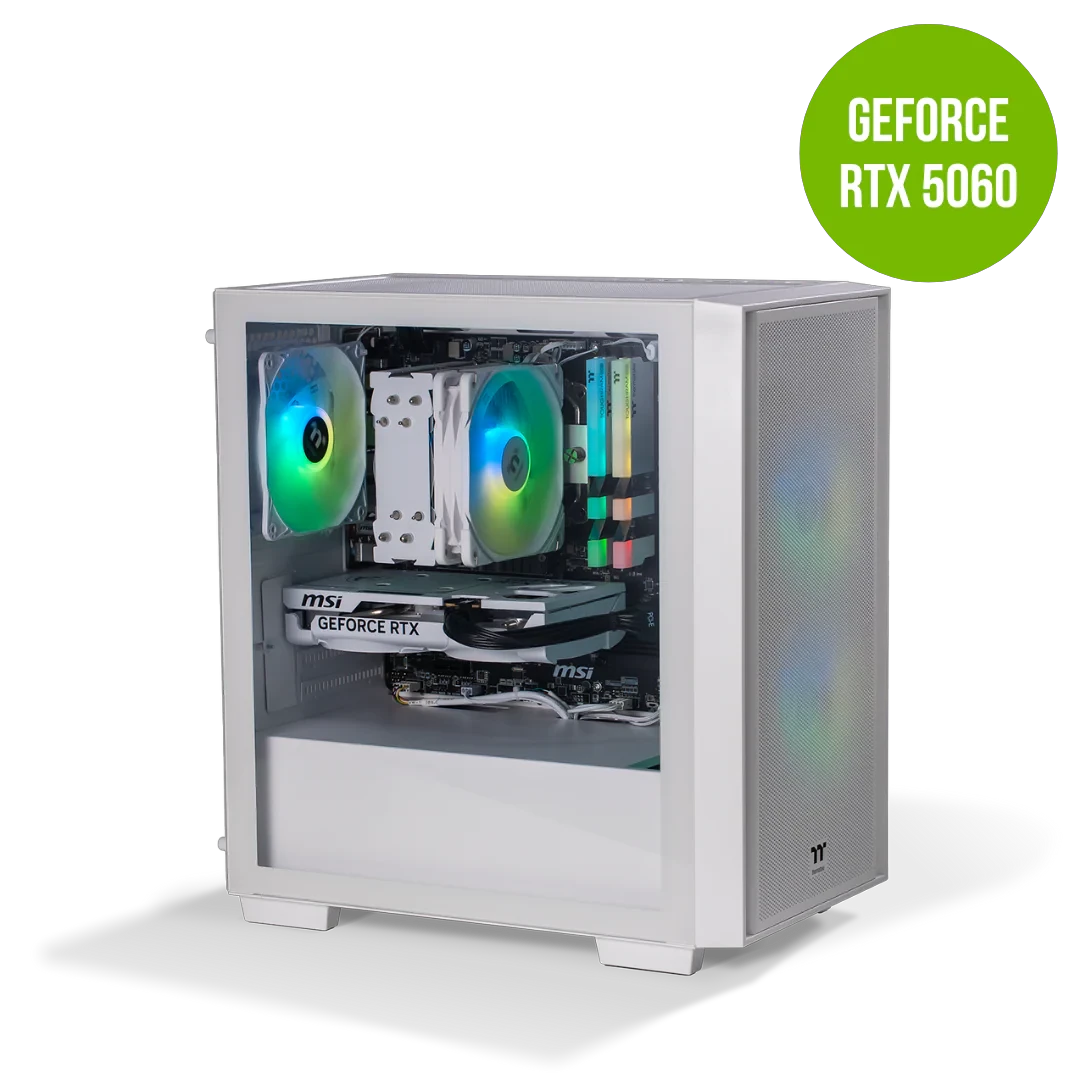 Thermaltake Genesis Ultimate V5 Ryzen 5 5600 RTX 5060 1TB SSD 16GB RAM W11H Gaming Desktop PC - Snow by Thermaltake