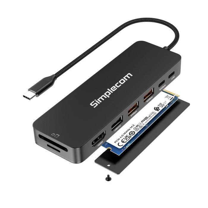 Simplecom CHT595 9-in-1 USB-C Multiport Docking Station with NVMe M.2 Enclosure by Simplecom