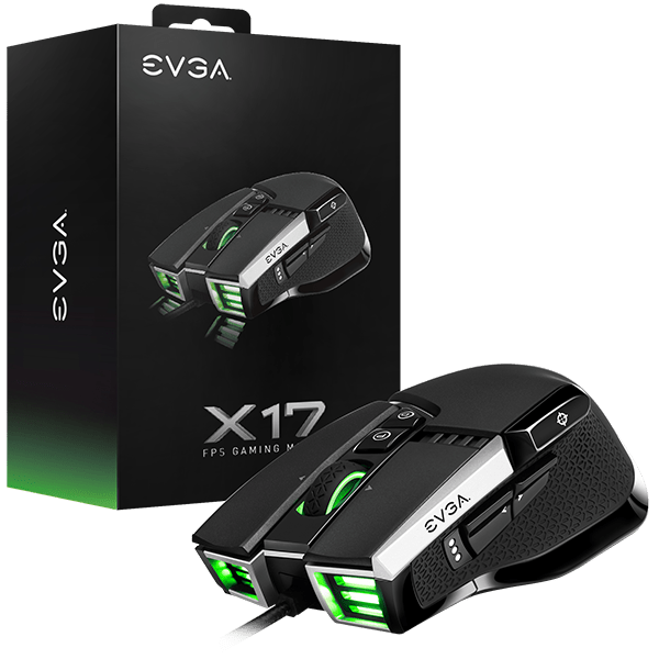 EVGA X17 Gaming Mouse, 8k, Wired, Black, Customizable - IT Warehouse
