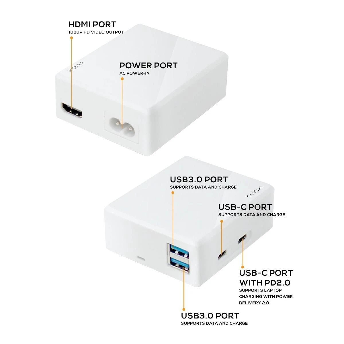 MBeat Cubix Portable USB-C Docking Station With Built-in Power by mbeat