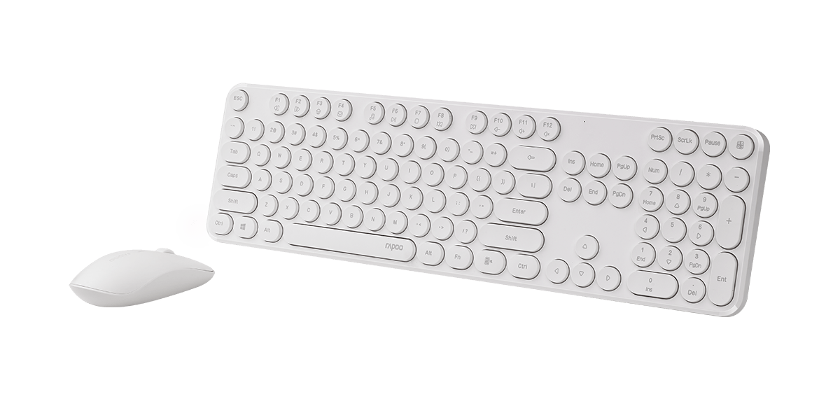Rapoo Wireless Optical Mouse and Keyboard White by Rapoo