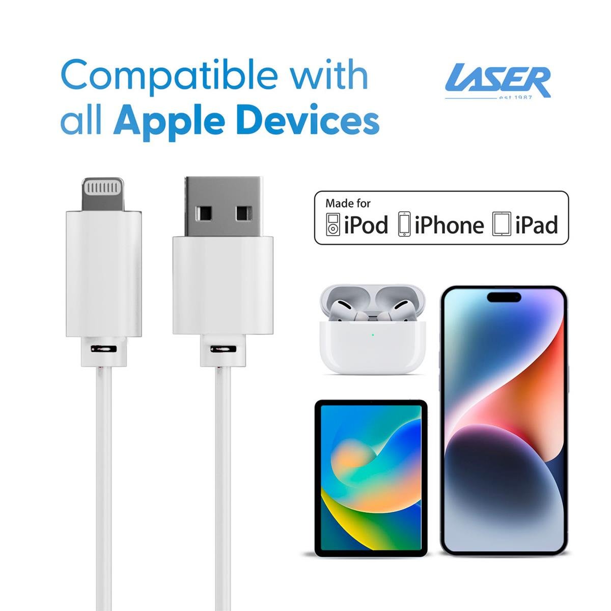 Laser iPhone Charge Cable 50cm - IT Warehouse