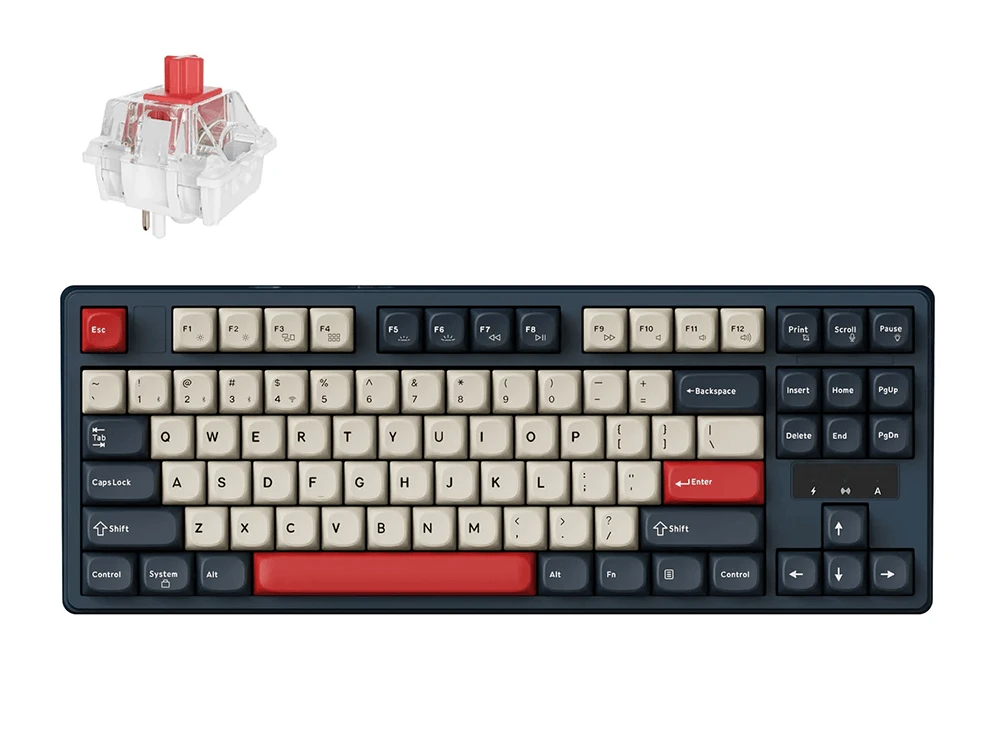 Keychron J4 QMK Wireless RGB Backlight Brown Switch Hot-Swappable Mechanical Keyboard - Dark Blue by Keychron