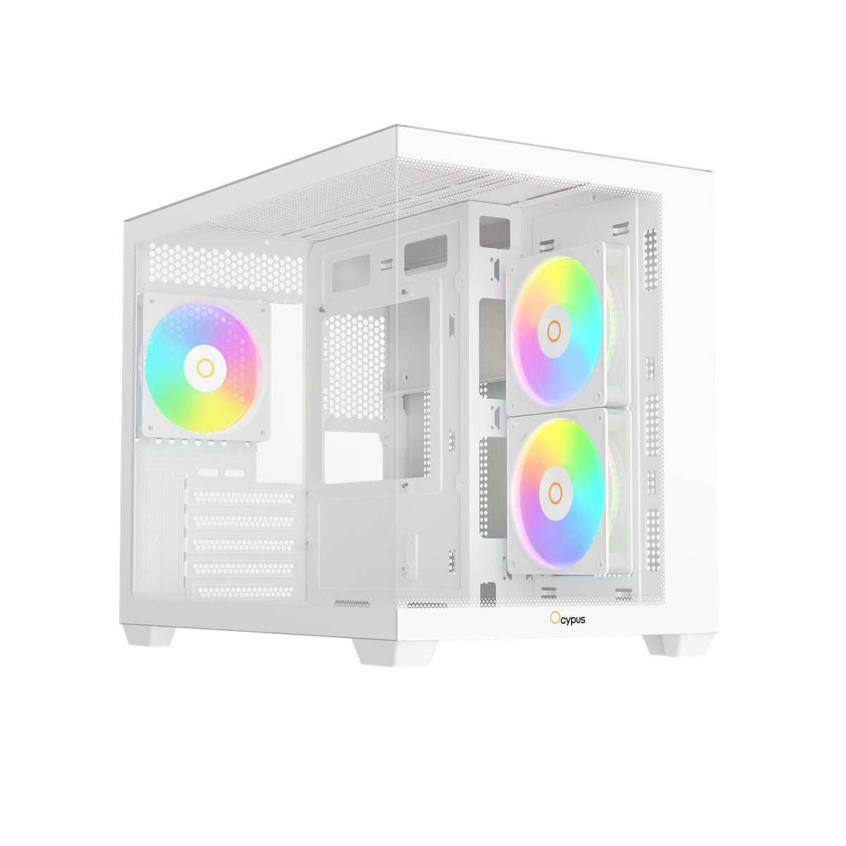 OCYPUS Gamma C54 WHITE mATX case with 3 Fans